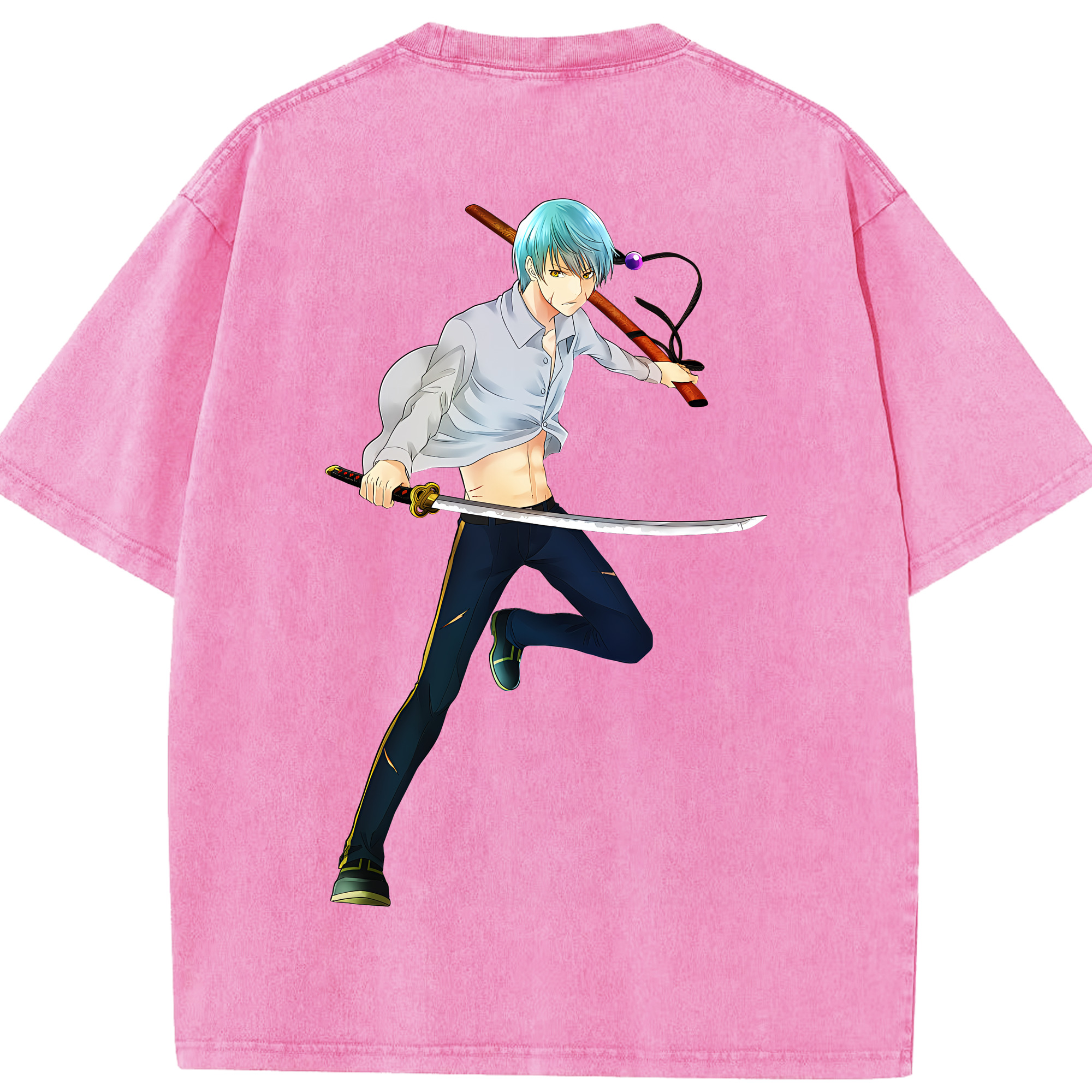 （画像用） 刀剣乱舞 Touken Ranbu 綿100% ヴィンテージ風 半袖Tシャツ（背面プリント）